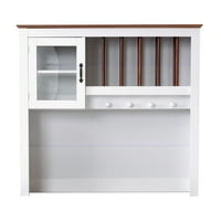 Home & Office bútor Modell vidéki büfé Hutch üveg keretes ajtó, dekoratív lemez tároló, és kávéscsésze horgok