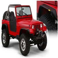 Bushwacker 10924-Fekete Jeep lapos stílusú texturált kivitel 4 darabos Fender Flare készlet 1987 - re-Jeep Wrangler