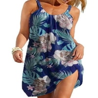 Hawaii hosszú Mini ruha Női ujjatlan gradiens Sundress alkalmi V nyakú tengerparti nyaralás Party Swing Ruha Sundress