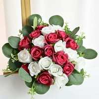 Mwstore készlet kézi csokor időjárásálló nincs öntözés nem hervad hajlítható ág könnyen kezelhető reális rózsák esküvői