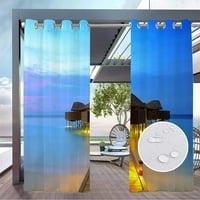 Glookwis 2p függönyök Grommet Blackout napvédő szélálló kültéri függöny drapériák vízálló Panel Extra széles UV védő