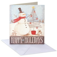 Amerikai Üdvözlet Hóember Karácsonyi dobozos kártyák és borítékok, 14ct