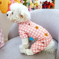Luxsea kockás kisállat Kutya pizsama tavaszi őszi kisállat pulóver ing ruházat vékony kisállat négylábú kisállat ruhák