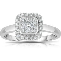 Carat T.W. Gyémánt 10KT Fehér Arany Promise Ring HI I2I minőségű gyémántokkal