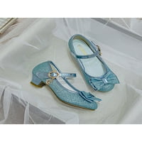 Zodanni lány Mary Jane szikrázó ruha cipő csillogó hercegnő cipő esküvői Party kényelem Bowknot Kék 1Y