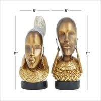 5 W, 11 H aranypolone afrikai nő szobrászat