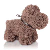 15 Rózsa szirom mesterséges virág kutya szívvel - romantikus ajándék