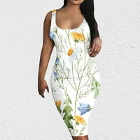 Női nyári alkalmi Ujjatlan Molett ruha póló virágos nyomtatás karcsúsító Fit strand ruha