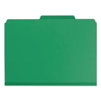 Smead, SMD21546, vágott színes Pressboard Tab mappák, doboz, zöld