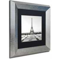 Védjegy képzőművészet Tour Eiffel 4 vászon művészet Alan Blaustein, fekete matt, ezüst keret