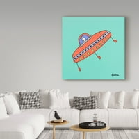 Védjegy képzőművészet 'UFO Lala Teal' vászon művészet Brian Nash