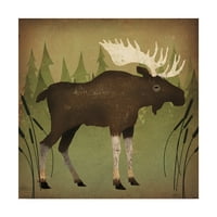 Védjegy képzőművészet 'take a Hike Moose no Words' vászon művészet Ryan Fowler