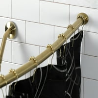 Kingston Brass CC Edenscape 47-60 rozsdamentes acél állítható ívelt zuhanyfüggöny rúd, csiszolt sárgaréz