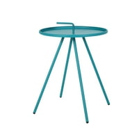 Armani kültéri Modern 16.5 oldalsó asztal acél lábakkal, kékeszöld