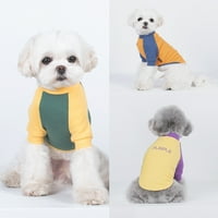Shulemin Pet póló kötött Raglan ujjú Kontraszt színű őszi kutyák kiskutya alsó ing ruha a mindennapi élethez, sárga