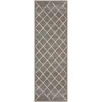 Superior rács geometriai modern beltéri szőnyeg, 2 '7 8', pala