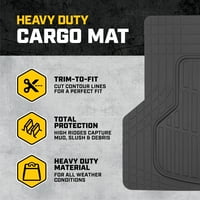 Caterpillar ToughRide nagy teherbírású gumi padlószőnyegek & Cargo Trunk Liner az autó SUV Van Sedan számára, Fekete