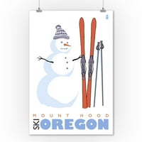 Mount Hood, Oregon-hóember sílécekkel-Lámpás sajtó eredeti poszter