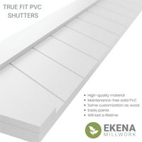 Ekena Millwork 15 W 46 H True Fit PVC egy panel Chevron modern stílusú rögzített redőnyök, fehér