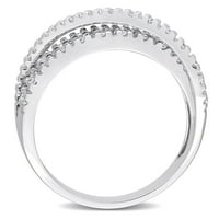Miabella női karátos fehér köbös cirkónium -os ezüst crossover gyűrű