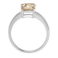 1. ct ragyogó Asscher vágott tiszta szimulált gyémánt 18K fehér arany Pasziánsz gyűrű SZ 7.25