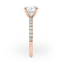 Karátos gyémánt és Moissanite eljegyzési gyűrű 14k Rózsa arany méretben 5. Beverly Hills ékszerészek