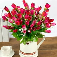 Szimuláció tulipán virág, csokor Fej mesterséges virág környezetbarát Fau selyem hamis tulipán Bud növény esküvői Party
