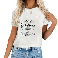 Női grafikus póló-nyári napsütés naplemente idézet, Puha és divatos
