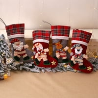 Morease Karácsonyi Harisnya gyermek cukorka zokni ajándék táskák kockás karácsonyi Babák