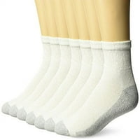 Hanes Férfi Extra Kényelmes tartós sarok és lábujj Boka zokni, 6-12, csomag, fehér