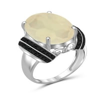 JewelersClub 8- Carat T.G.W. Holdkő és fekete gyémánt akcentus ezüst gyűrű
