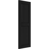 Ekena Millwork 18 W 38 H True Fit PVC Két egyenlő emelt panel redőny, fekete