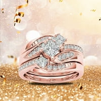 SDJMa Női Esküvői Zenekar Gyűrű-Férfi Nyilatkozat Gyűrűk Aranyozott Pár Cirkon Klasszikus Gyűrű Berakott Ékszer Gyűrűk