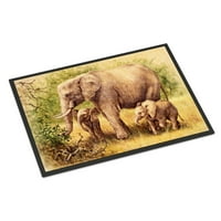 Carolines kincsek BDBA0112JMAT elefántok Daphne Baxter beltéri vagy kültéri szőnyeg 24x36, 36 L 24 W, Többszínű