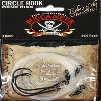 Buccaneer Cirlce Hook Monofiliment Rig, 8 0 méret, szám