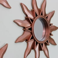 A mian ihlette vékony sunburst matt réz dekoratív kerek tükrök sorozata 9.5