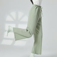 Női Laza Magas derék széles láb nadrág edzés ki Modert Alkalmi nadrág jóga tornaterem nadrág