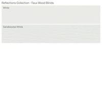 Egyéni reflexiós kollekció, 2 vezeték nélküli fau fa redőnyök, homokfúvott fehér, 3 4 szélesség 72 hosszúság