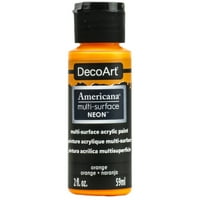 DecoArt Americana többfelületű akril szín, oz., Neon Narancs