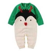 koaiezne fiú lány karácsonyi rajzfilm kötött pulóver baba Jumpsuit Romper Pamut karácsonyi ruhák ruhák