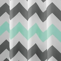 iDesign szürke Aruba Chevron Szövet zuhanyfüggöny, Standard 72 72