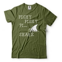 Férfi vicces Horgászat póló Fishy Fishy Shark Tee Horgászat Ajándékok Fisherman Tee vicces ajándékok férfiaknak