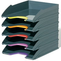 Tartós® varicolor® egymásra rakható betűtálcák- 10-1 2 W 13-1 4 H 13-1 4 HD-színű- Multi-faszén- 5-es készlet