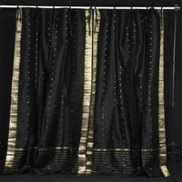 Bélelt-fekete nyakkendő felső puszta Sari Cafe függöny kendő-43W 24L-pár