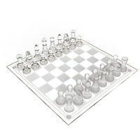 Üveg sakkkészlet- Klasszikus játék elegáns dizájnnal, tartós építkezés- a táblát, a fagyos és a tiszta fenekű védjegyjátékok