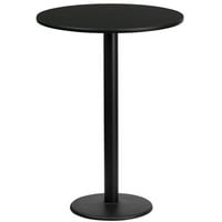 Flash bútorok 24 kerek fekete laminált asztallap 18 kerek Rúdmagasságú asztallappal