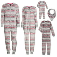 Derek Heart Fair Isle Isle Holiday illesztő család karácsonyi pizsamák férfi alváshárító unió öltöny, S-2XL méretű