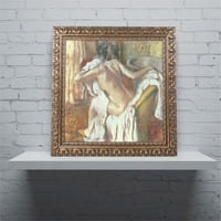 Védjegy Képzőművészet Nő szárítja magát 1888-9 vászon művészet, Edgar Degas, arany díszes keret