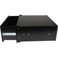 StarTech.com 4U fekete acél tároló fiók 19 hüvelykes állványokhoz és szekrényekhez, 4U fekete csúszó állvány tároló
