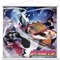 Boruto: Naruto következő generációk-kulcs Művészeti fali poszter fa mágneses kerettel, 22.375 34